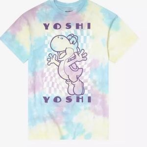 Yoshi Mario Checkered Tee Shirt Sz XL New Tags